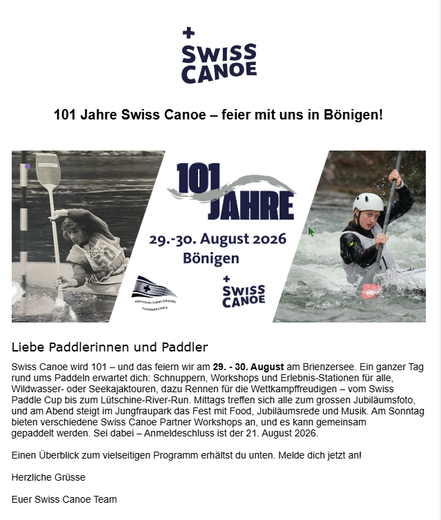 101 Jahre Swiss Canoe